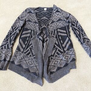 Geometric Patterned Brown Sweater